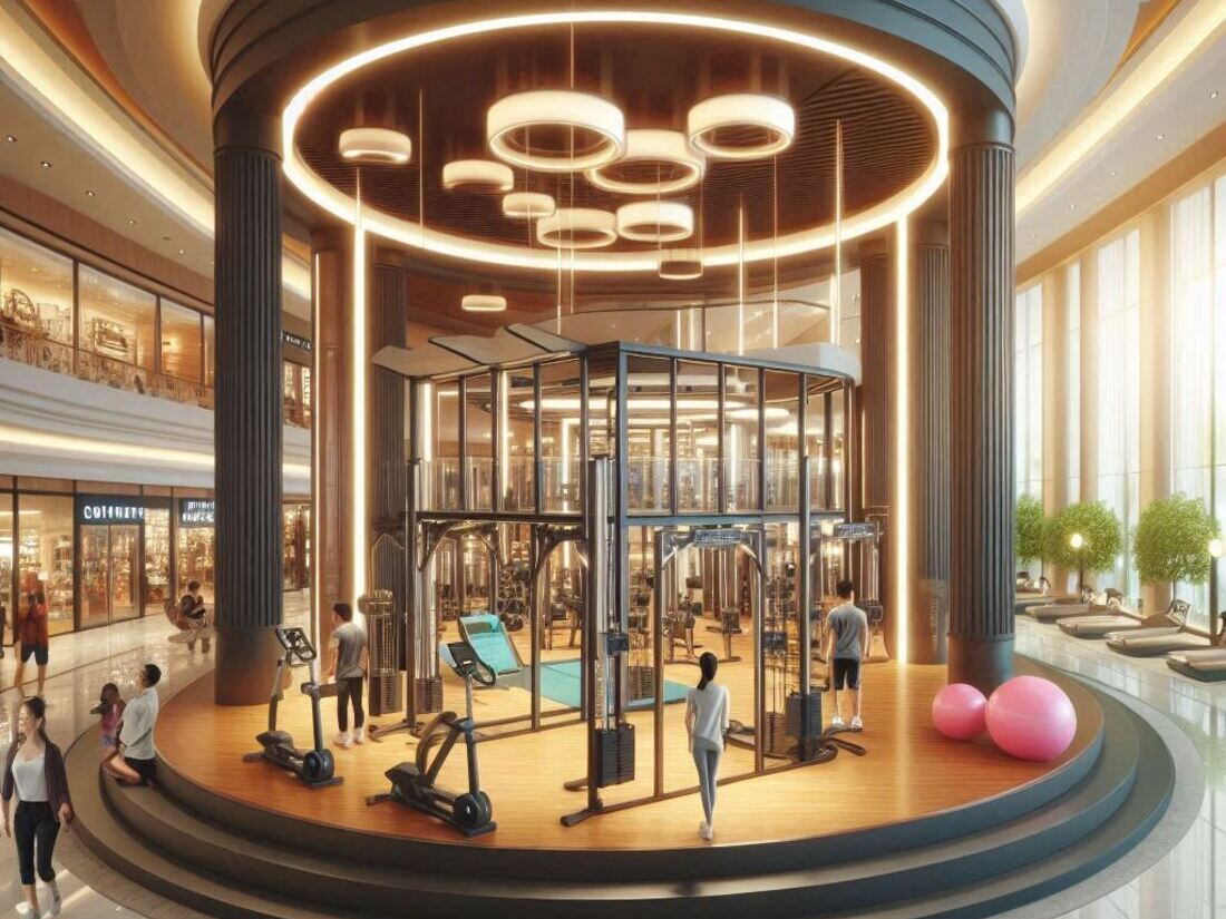 Gym Inside Shopping Mall showcasing a gym located within a shopping center with good visibility